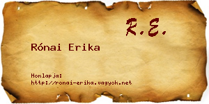 Rónai Erika névjegykártya
