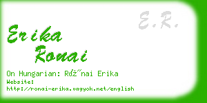 erika ronai business card